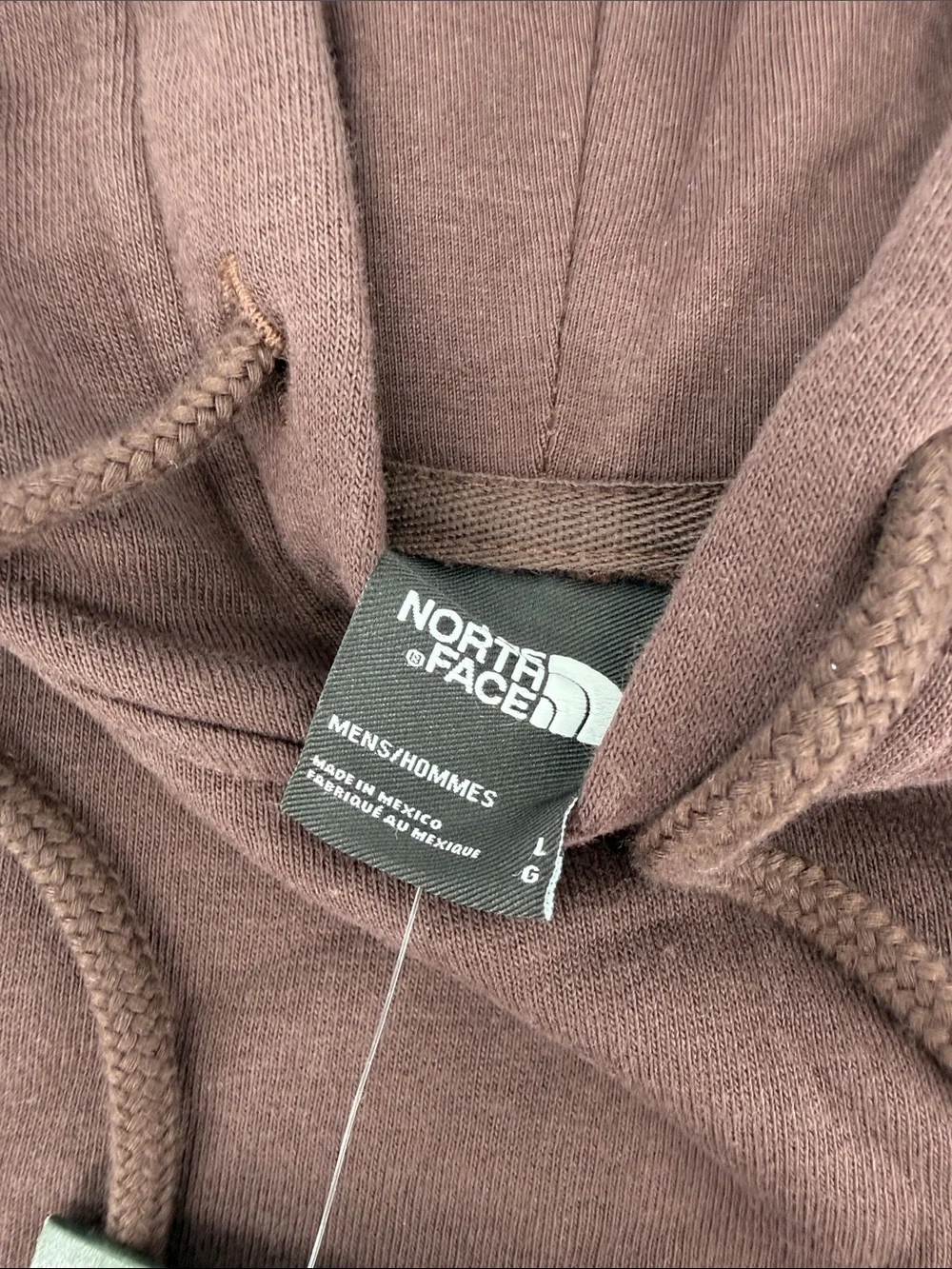 The North Face coal brown white logo Hooded Pullover rare Sweatshirt NWT Large
